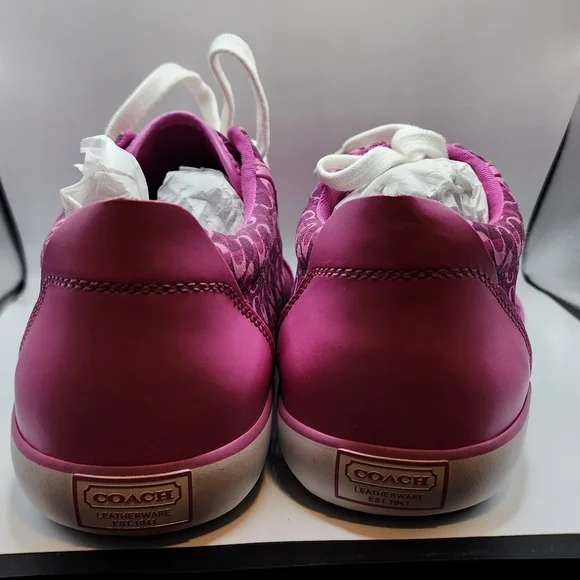 NWT Coach Monogram Barrett Signature C Sneakers A4508 Size 10 in Berry Multi - Picture 11 of 14